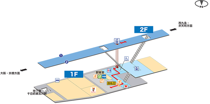 ＪＲ環状線（大阪環状線）ＪＲ野田駅構内図