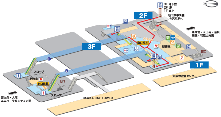 ＪＲ環状線ＪＲ弁天町駅構内図