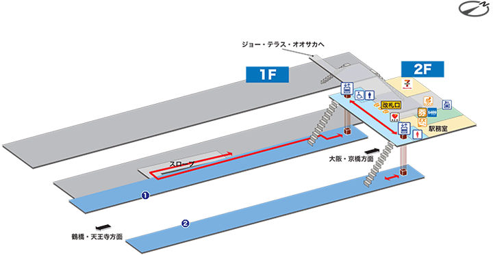 ＪＲ環状線（大阪環状線）ＪＲ大阪城公園駅構内図