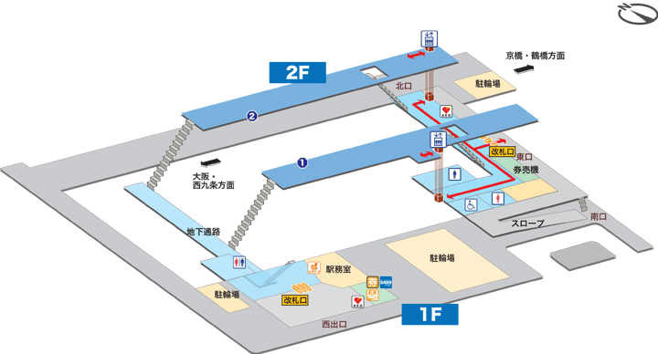 ＪＲ環状線ＪＲ桜ノ宮駅構内図