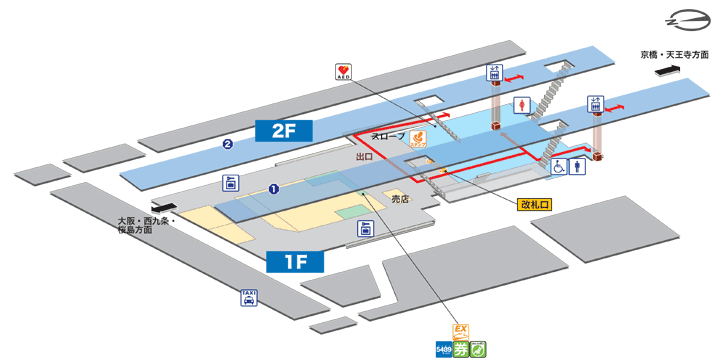 ＪＲ環状線（大阪環状線）ＪＲ天満駅構内図