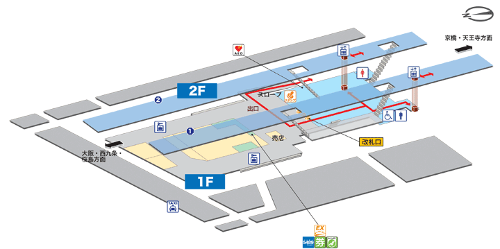 ＪＲ天満駅構内図